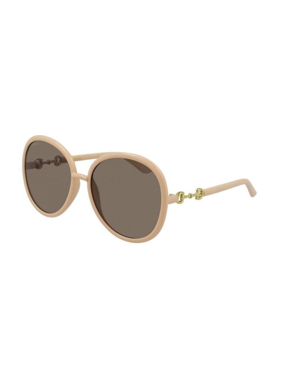 GUCCI 0GG0889S 004 61 Women's Round Designer Sunglasses Gloss Nude Gold/Gray